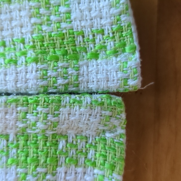 Zara Corset Style  Crop Gingham Tweed Green and White Top Size Medium - Picture 11 of 11